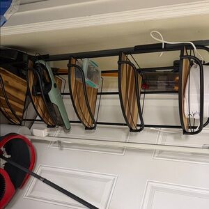 Wall-Mounted Storage Rack with Black and Brown Finish